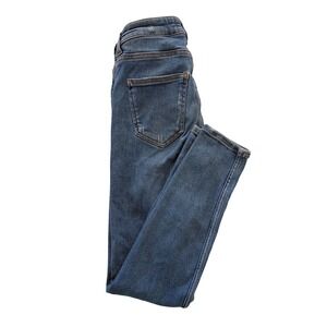 ZARA Women Blue Wash Denim‎ Jeans Slim Fit Distressed Size 36